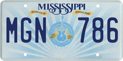 MS license plate MGN786