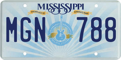 MS license plate MGN788