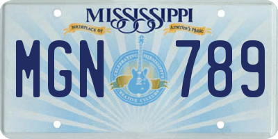 MS license plate MGN789