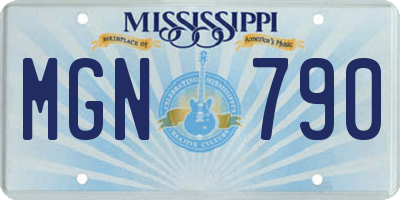 MS license plate MGN790
