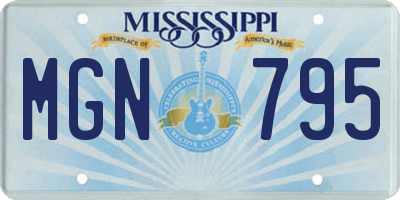 MS license plate MGN795