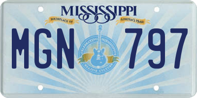 MS license plate MGN797