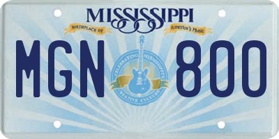 MS license plate MGN800