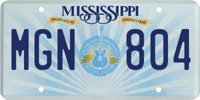 MS license plate MGN804