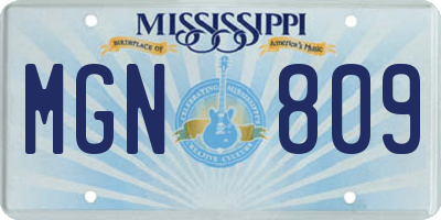 MS license plate MGN809
