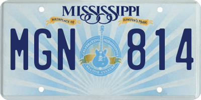 MS license plate MGN814