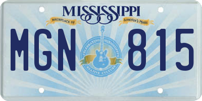 MS license plate MGN815