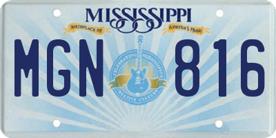 MS license plate MGN816