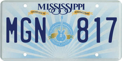 MS license plate MGN817