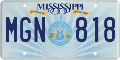 MS license plate MGN818