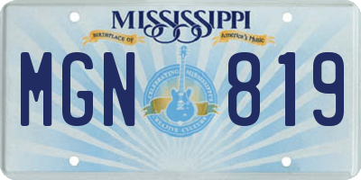 MS license plate MGN819