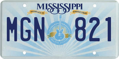 MS license plate MGN821