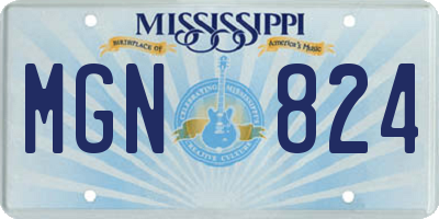 MS license plate MGN824