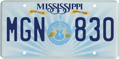 MS license plate MGN830