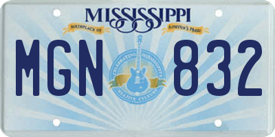 MS license plate MGN832