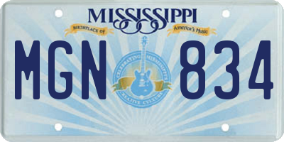 MS license plate MGN834