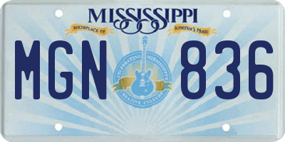 MS license plate MGN836