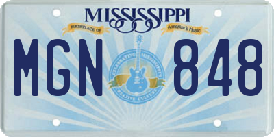MS license plate MGN848