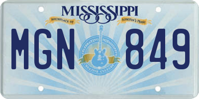 MS license plate MGN849