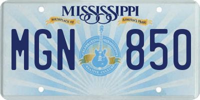 MS license plate MGN850