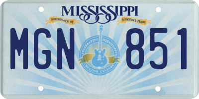 MS license plate MGN851