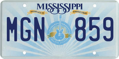 MS license plate MGN859