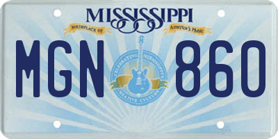 MS license plate MGN860