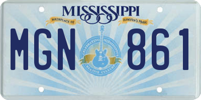 MS license plate MGN861