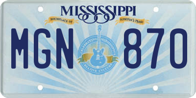 MS license plate MGN870