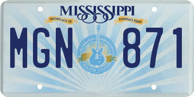 MS license plate MGN871