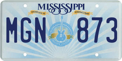MS license plate MGN873