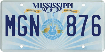 MS license plate MGN876
