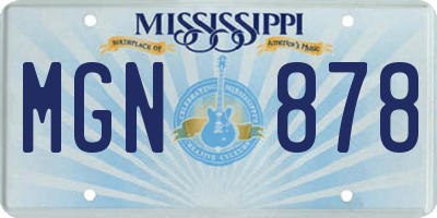 MS license plate MGN878
