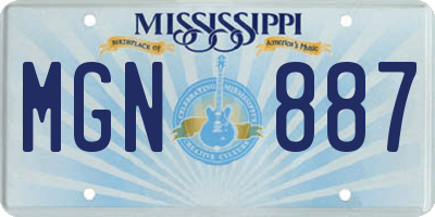 MS license plate MGN887