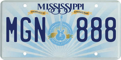MS license plate MGN888