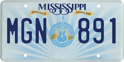 MS license plate MGN891