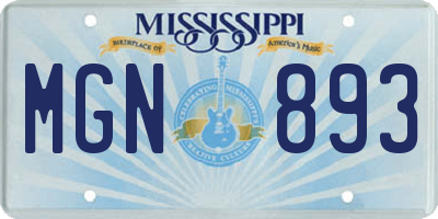 MS license plate MGN893