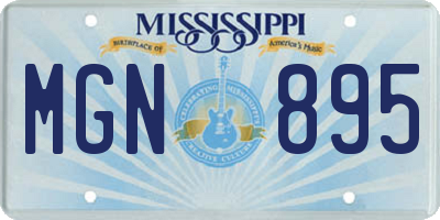 MS license plate MGN895