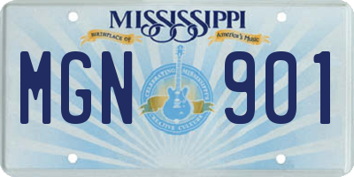 MS license plate MGN901