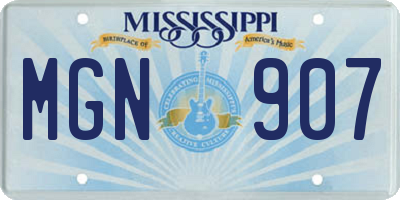 MS license plate MGN907