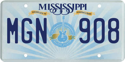 MS license plate MGN908