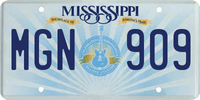 MS license plate MGN909