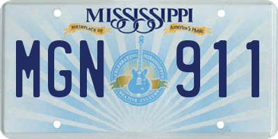 MS license plate MGN911