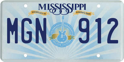 MS license plate MGN912