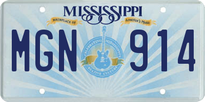 MS license plate MGN914