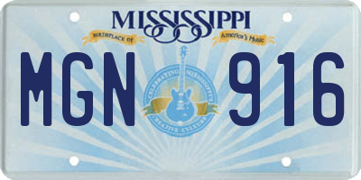 MS license plate MGN916