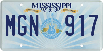 MS license plate MGN917