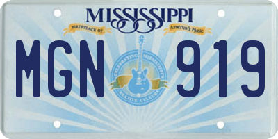MS license plate MGN919