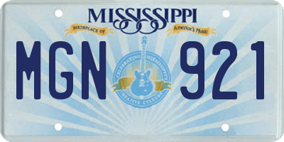 MS license plate MGN921