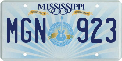MS license plate MGN923
